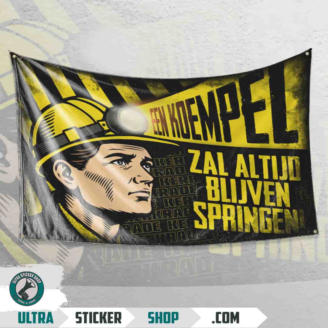 Een koempel zal altijd blijven springen Vlag
