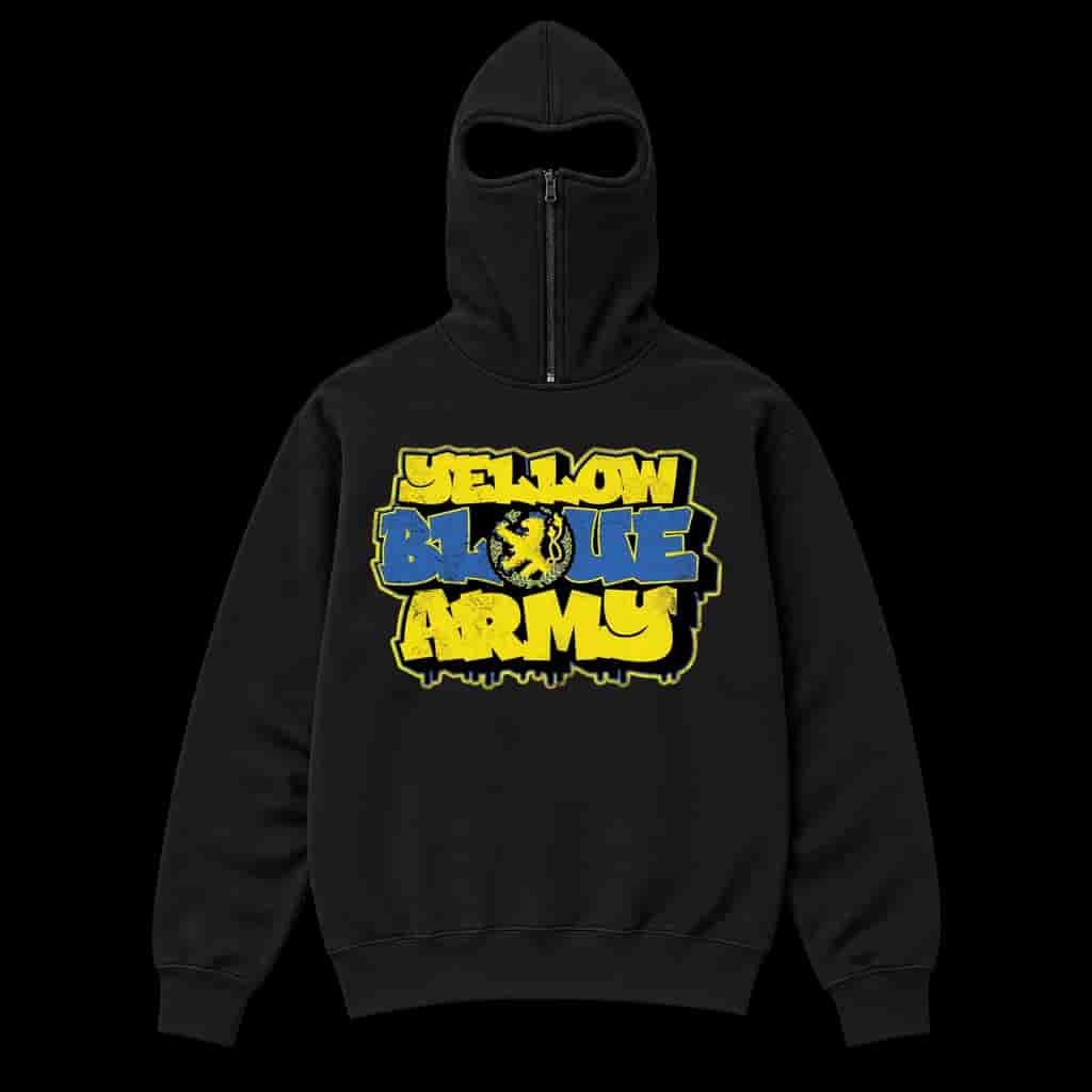 Yellow Blue Army Ninja Hoodie