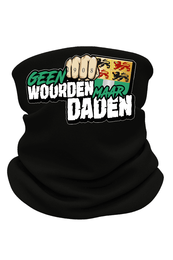 Geen woorden maar daden Nekwarmer