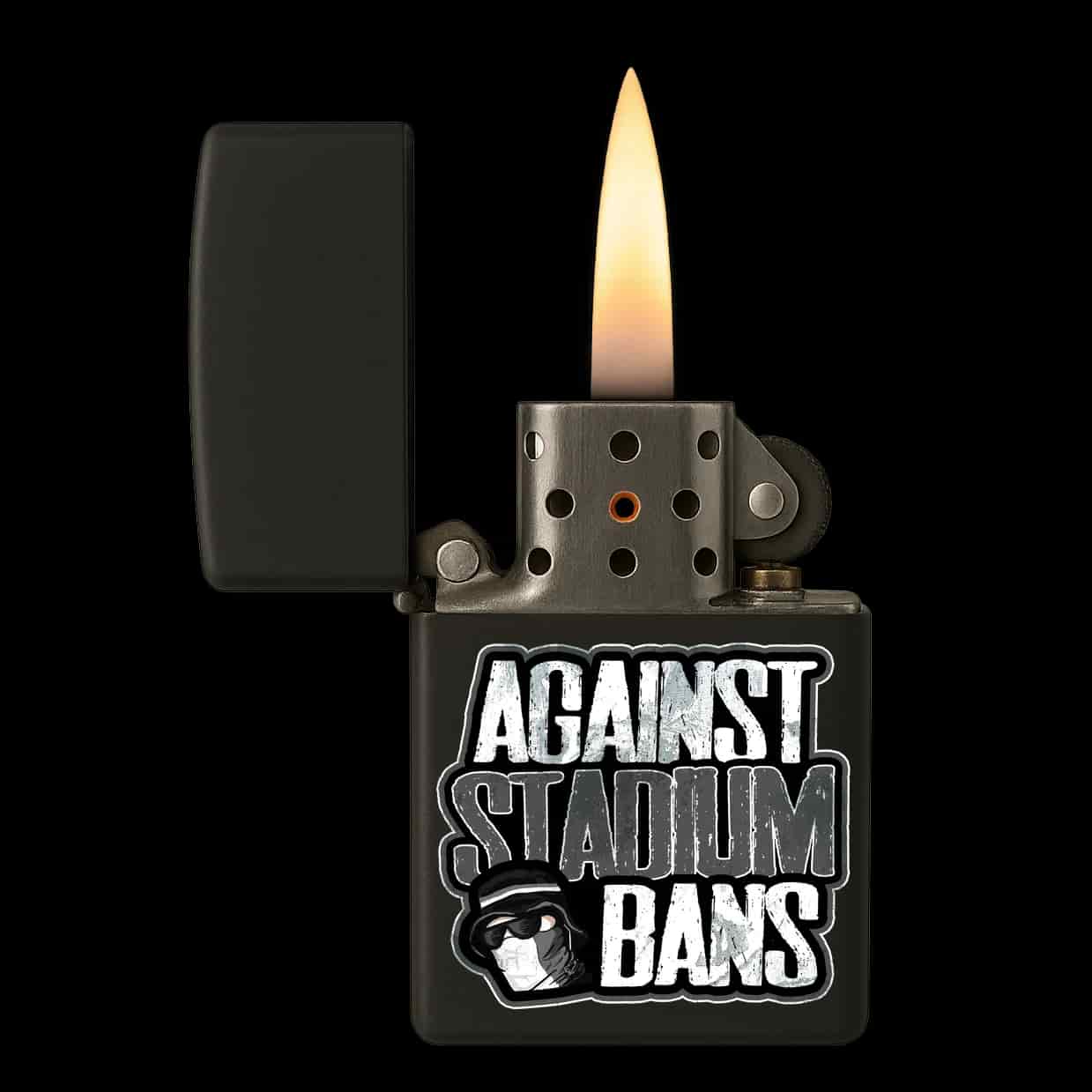 Against stadium bans! Aansteker