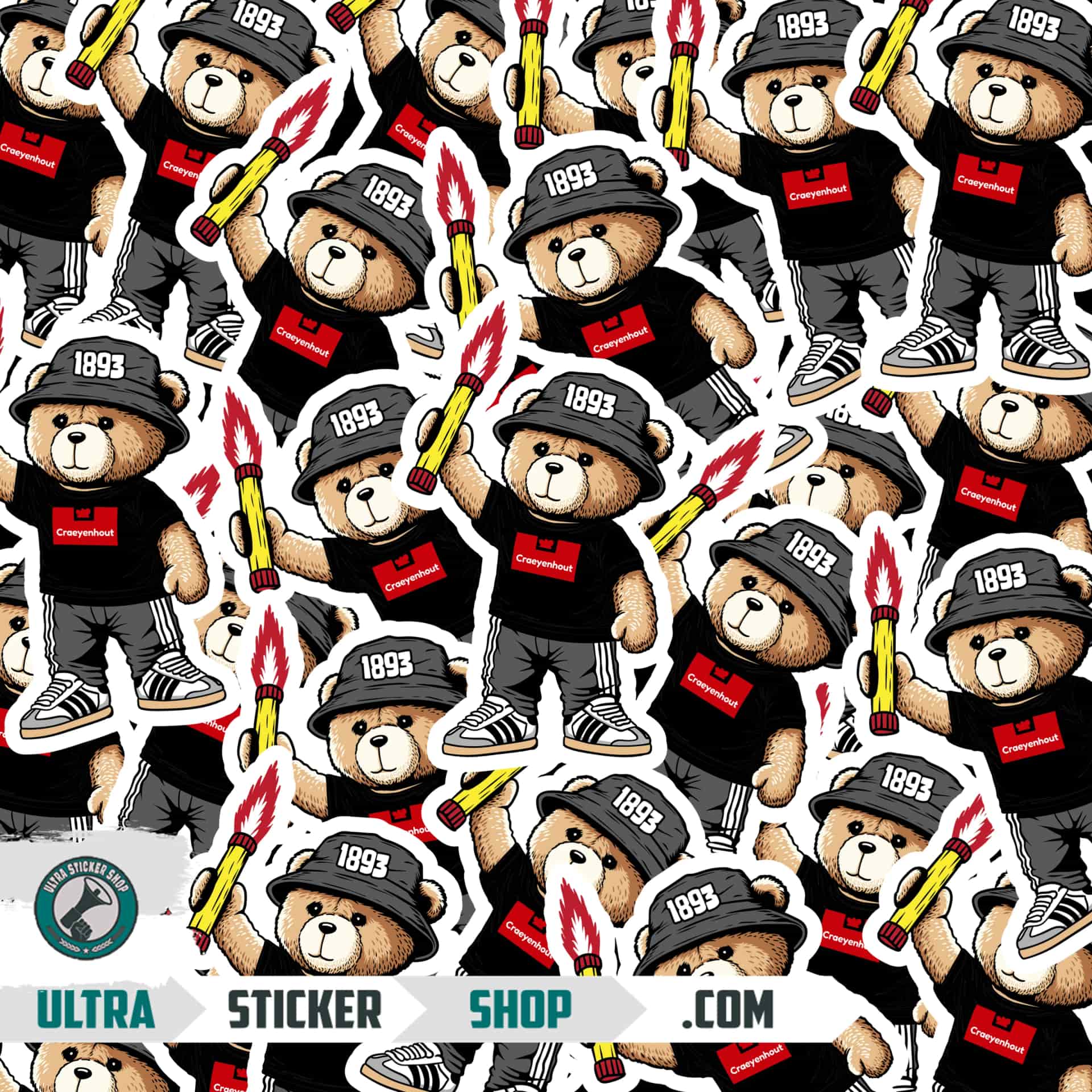 Craeyenhout 1893 bear Stickers
