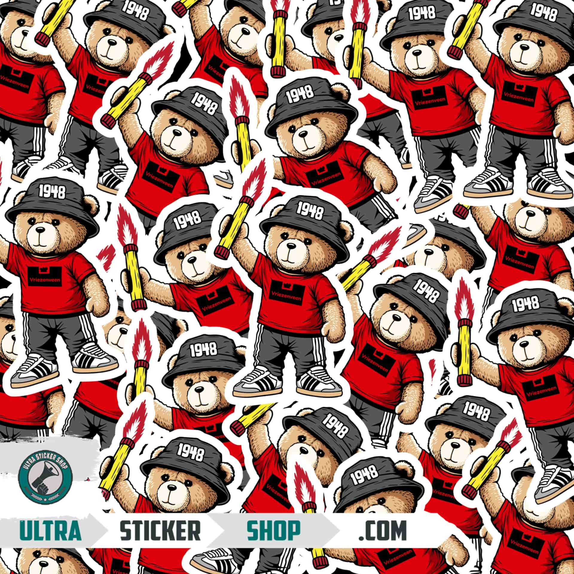 Vriezenveen 1948 bear Stickers