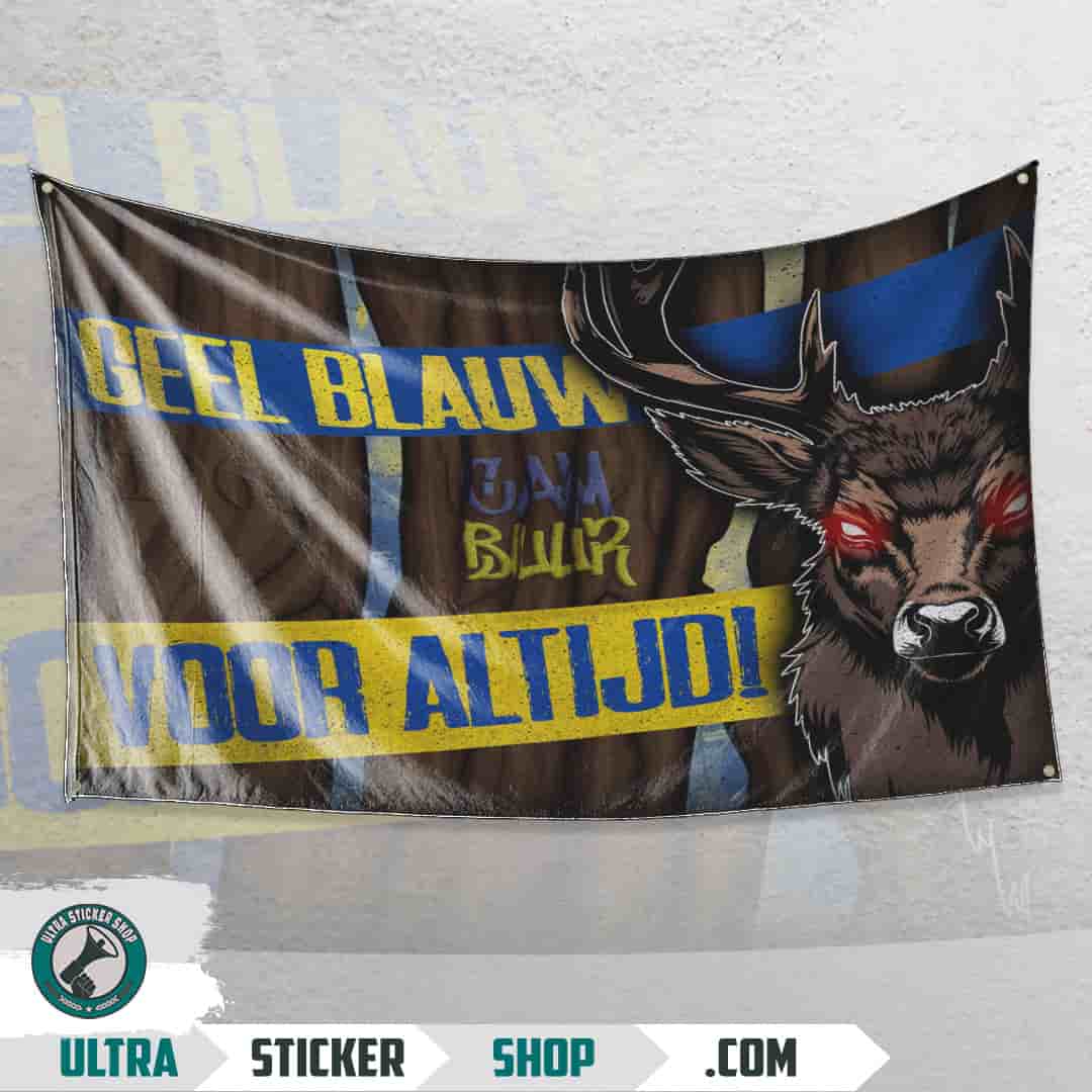 Geel blauw voor altijd Vlag
