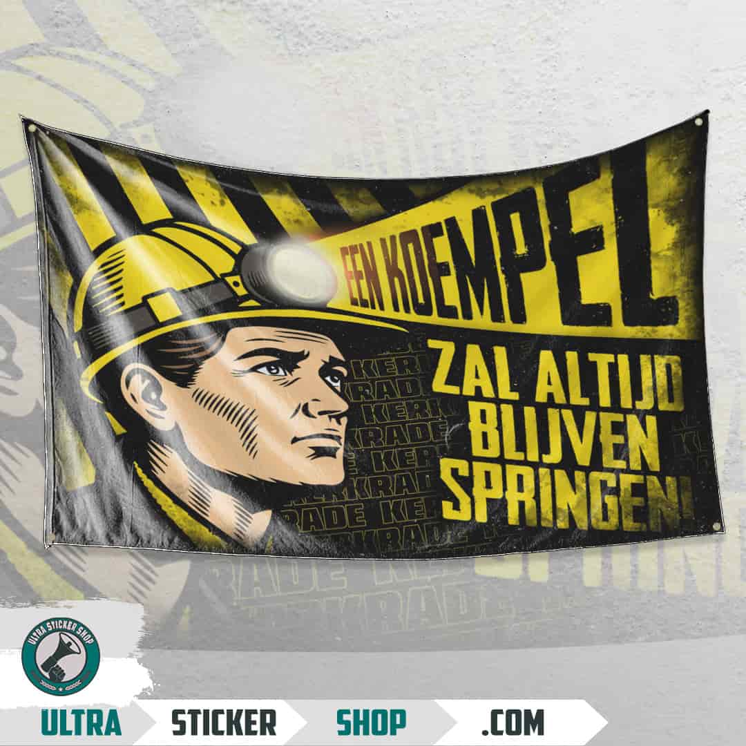 Een koempel zal altijd blijven springen Vlag