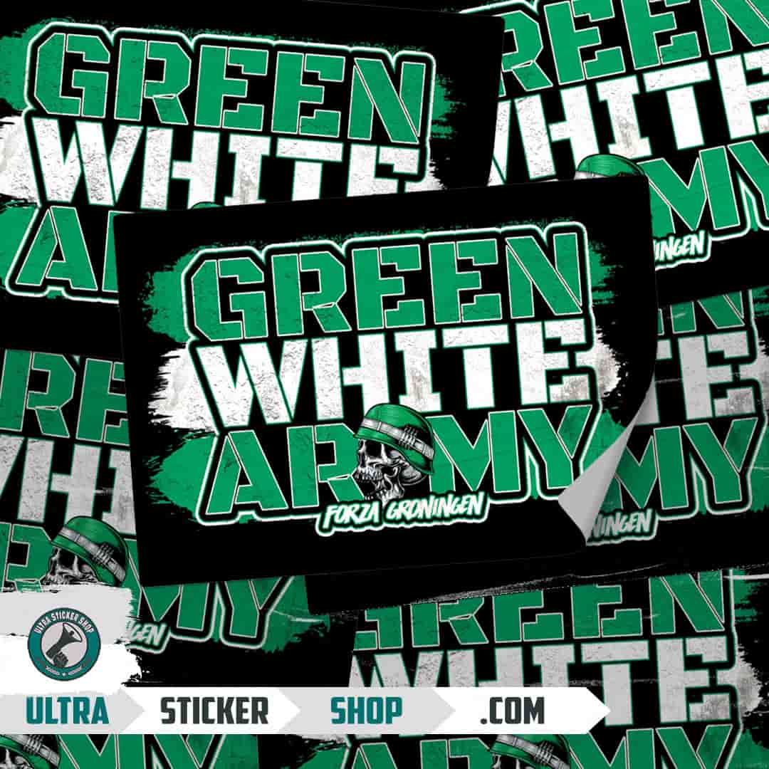 Green white army Stickers