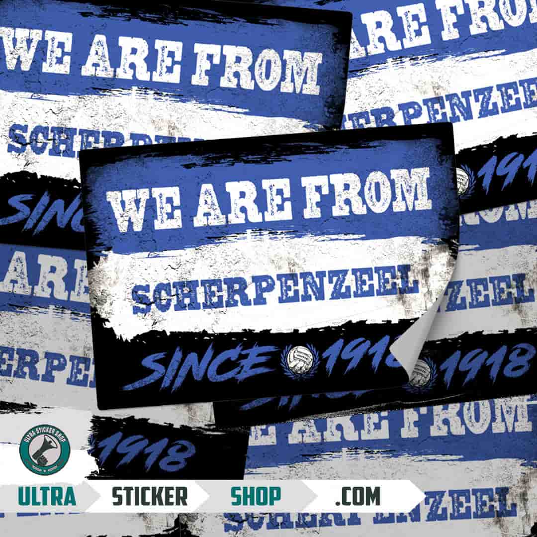 We are from Scherpenzeel since 1918 Stickers