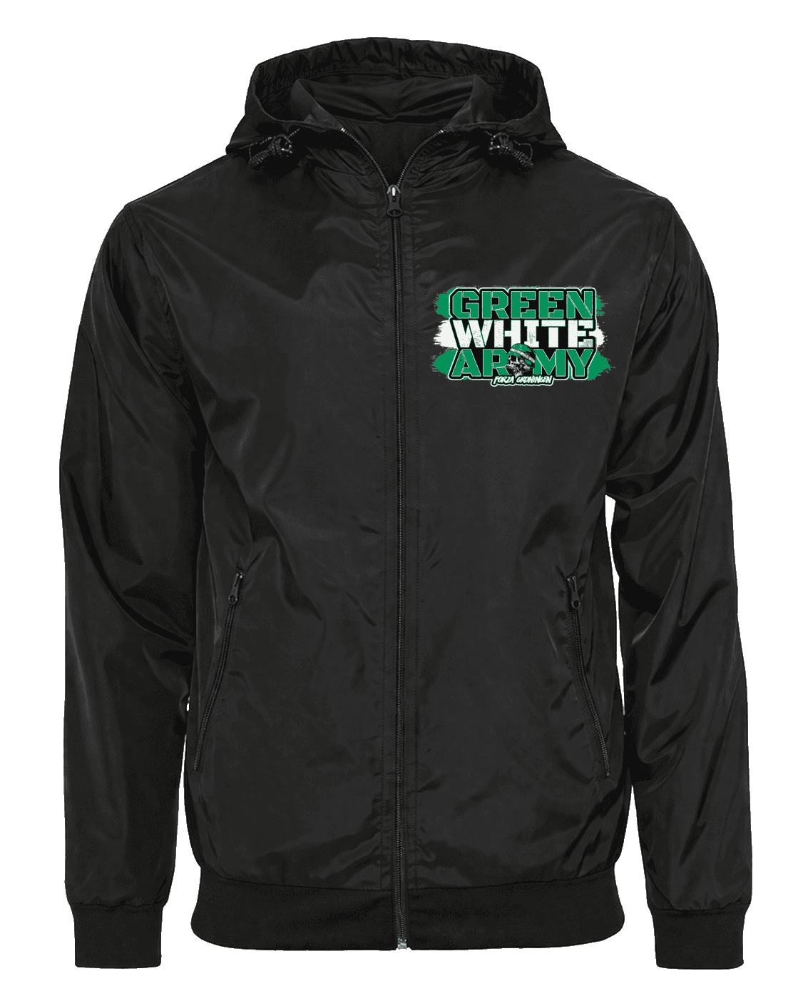 Green white army Jas met afritsbare bivakmuts