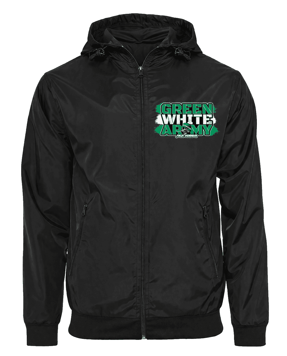 Green white army Jas met afritsbare bivakmuts