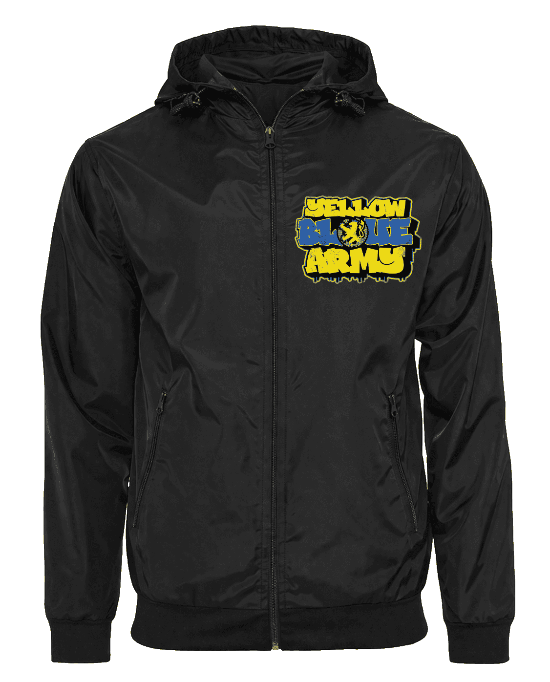 Yellow Blue Army Jas met afritsbare bivakmuts