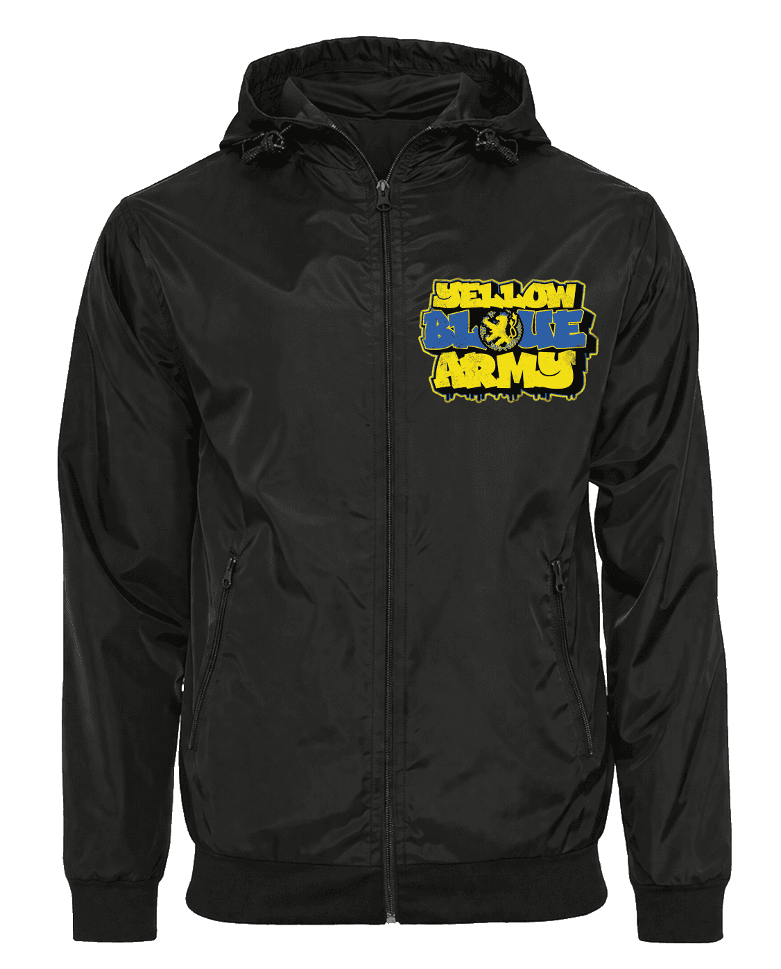 Yellow Blue Army Jas met afritsbare bivakmuts