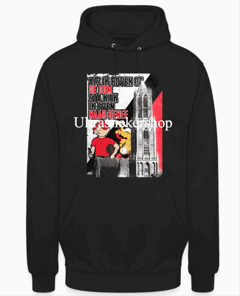 Als ik boven op de dom sta kijk ik even naar benee Hoodie