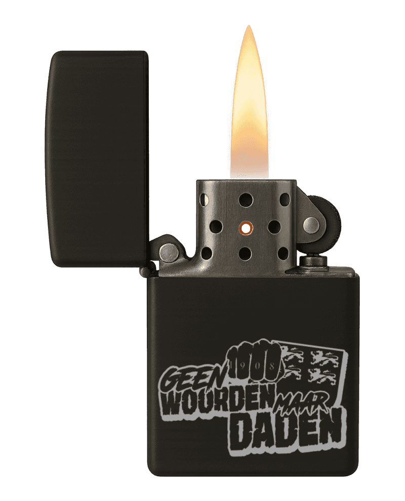 Geen woorden maar daden Aansteker