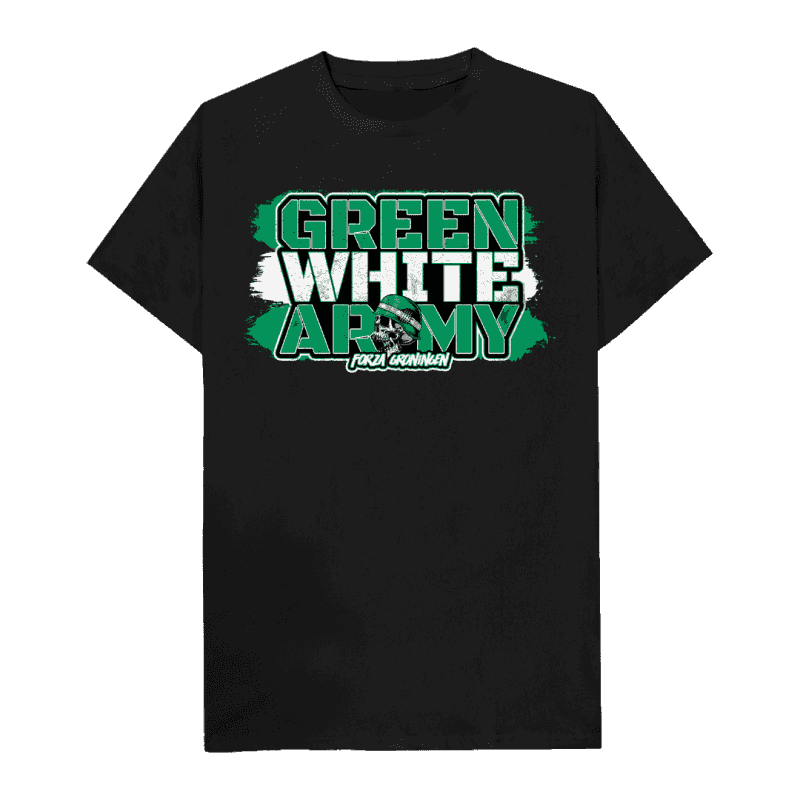 Green white army T-shirt