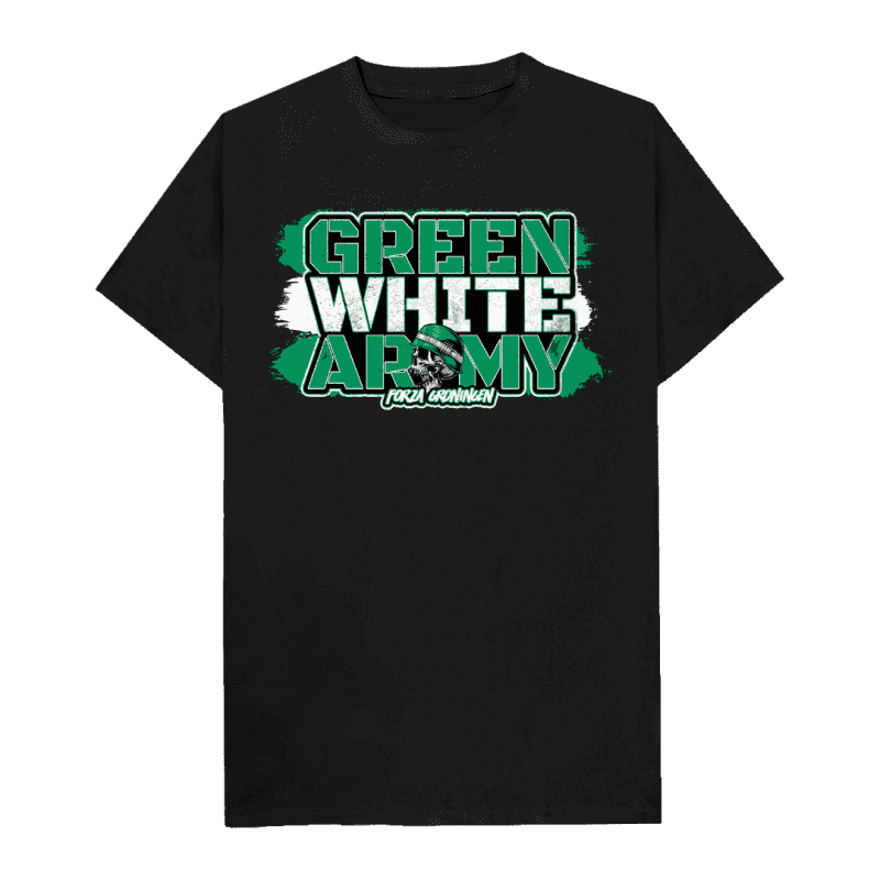 Green white army T-shirt