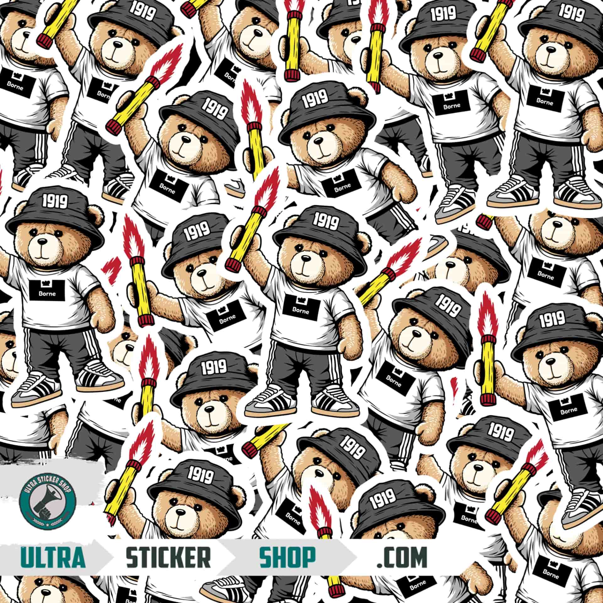 Borne 1919 bear Stickers
