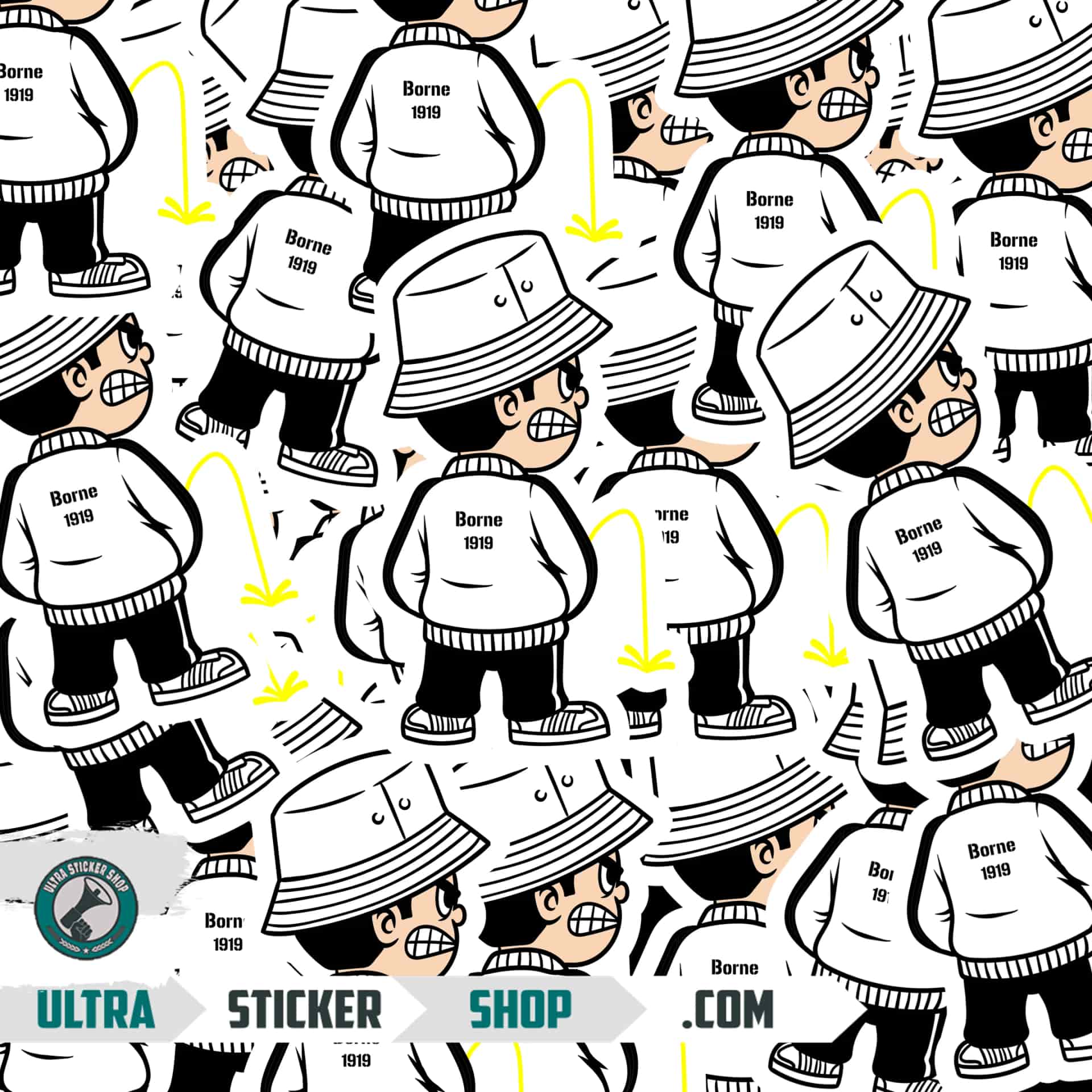 Borne 1919 Pee Kid Stickers
