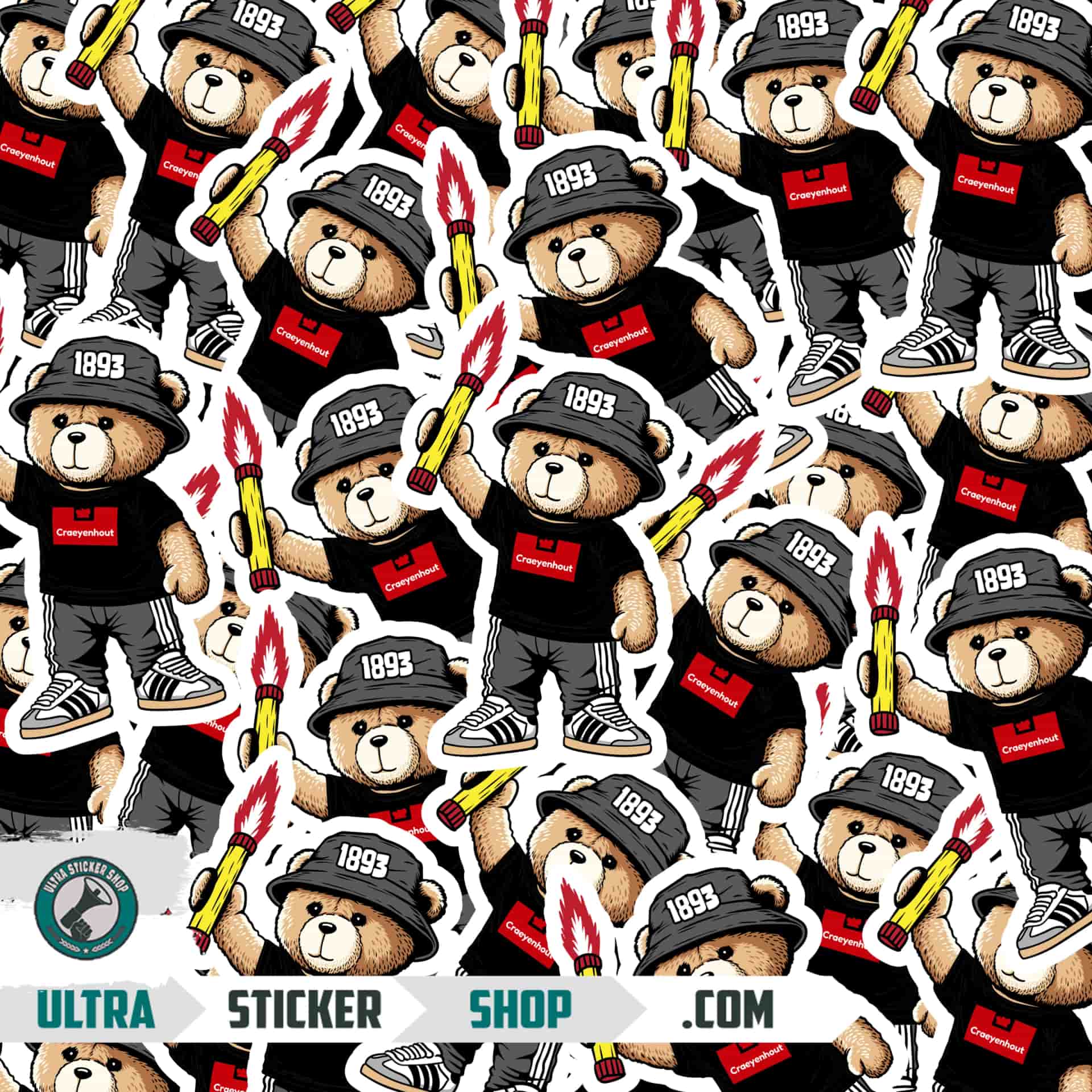 Craeyenhout 1893 bear Stickers
