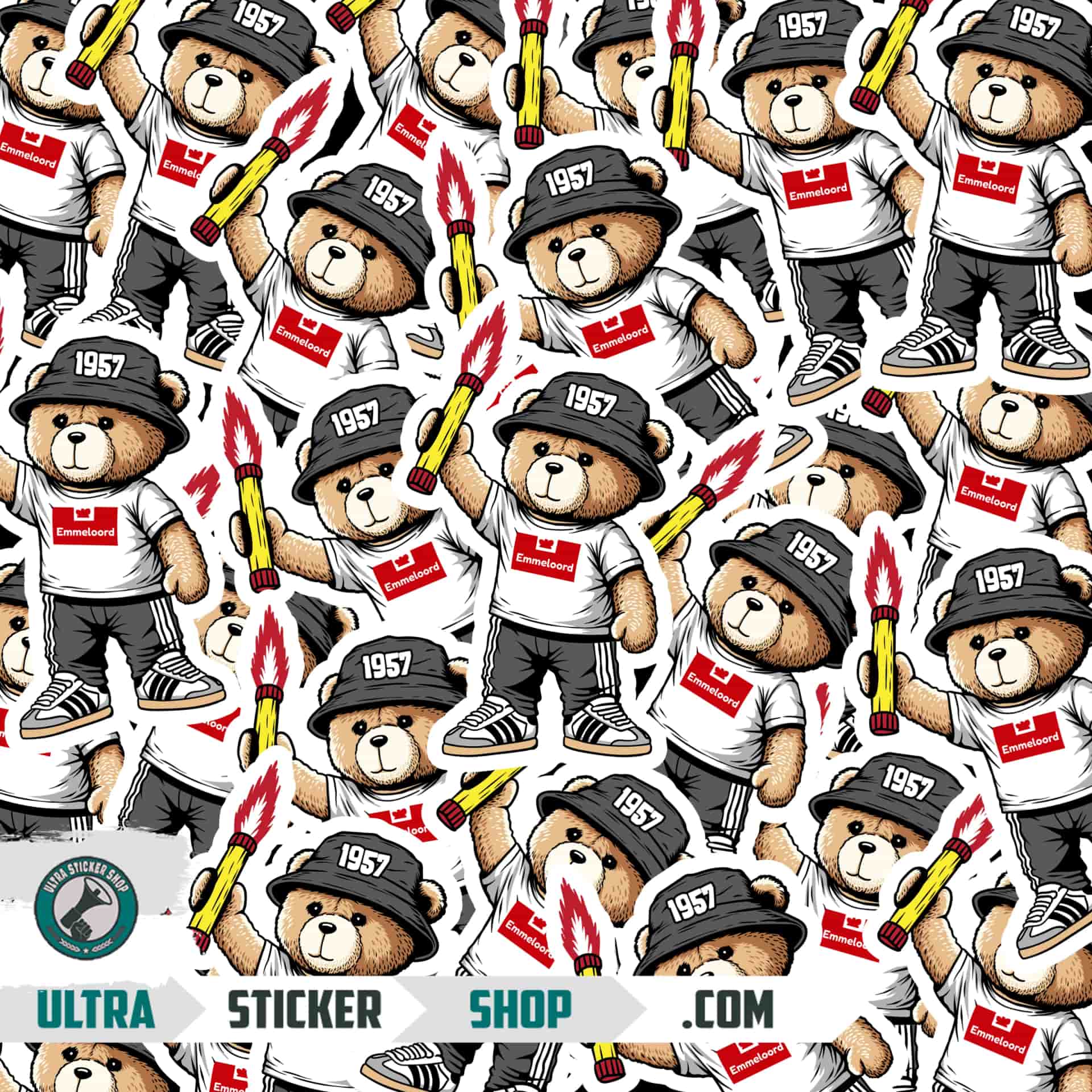Emmeloord 1957 bear Stickers