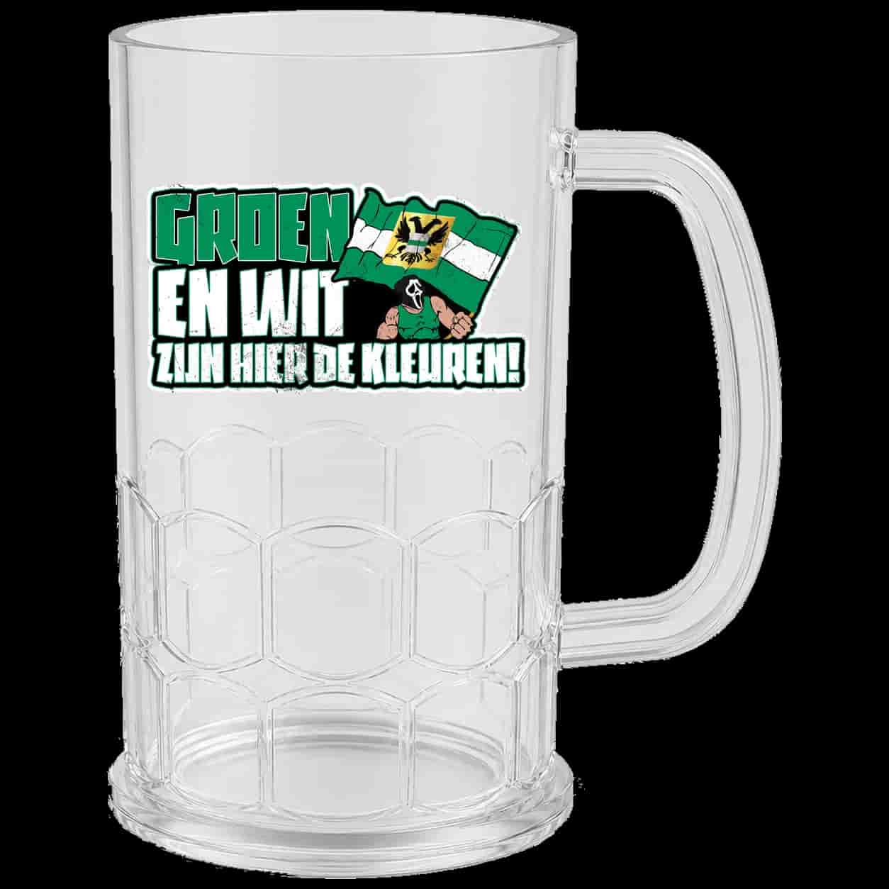 Groen en wit zijn hier de kleuren Bierpul
