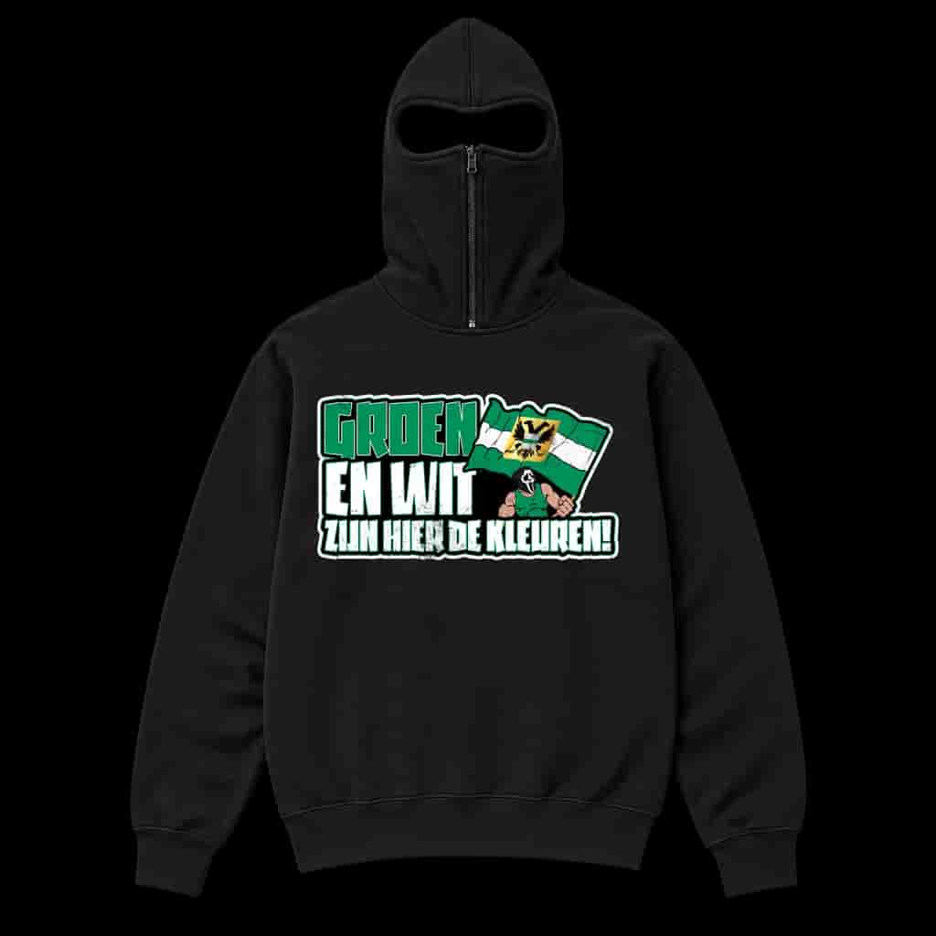 Groen en wit zijn hier de kleuren Ninja Hoodie