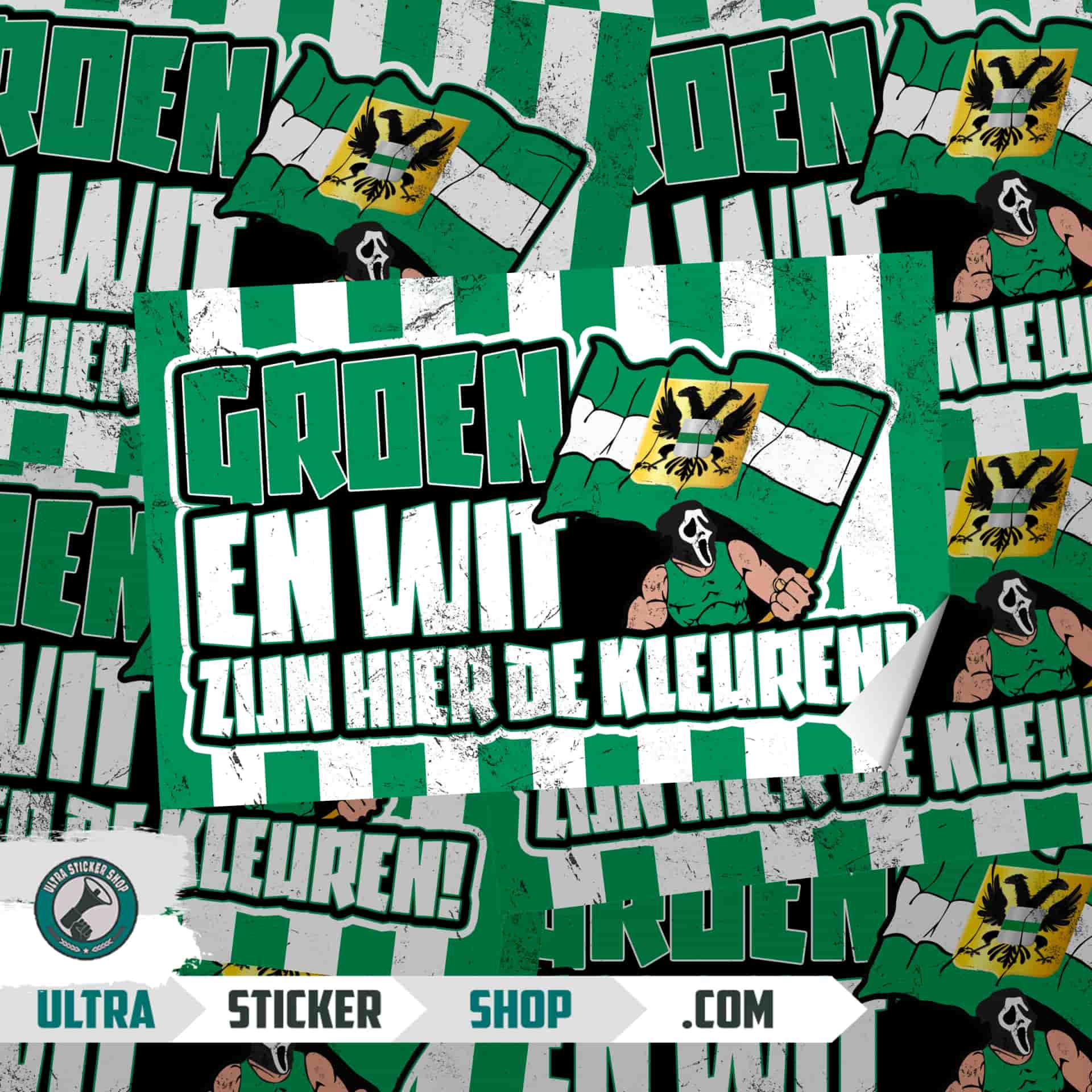 Groen en wit zijn hier de kleuren Stickers