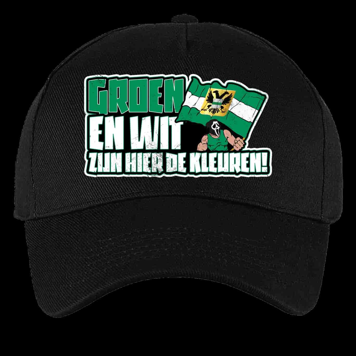 Groen en wit zijn hier de kleuren Pet