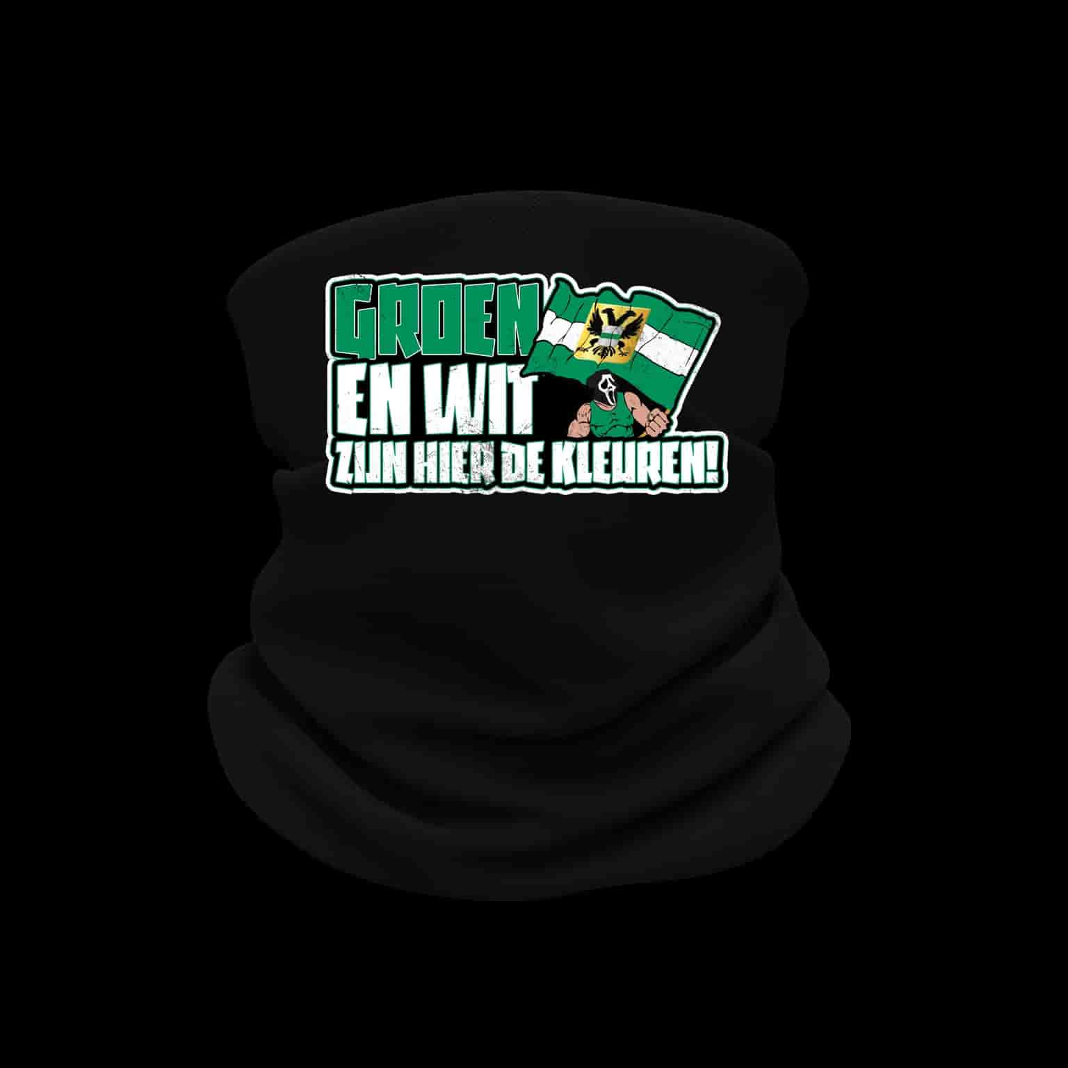 Groen en wit zijn hier de kleuren Nekwarmer