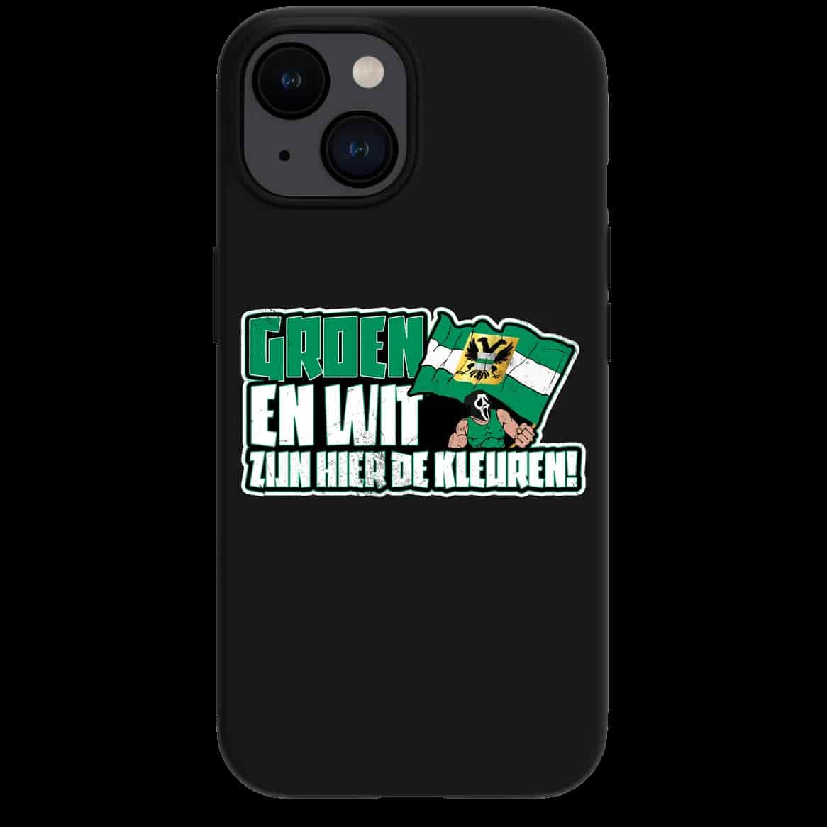 Groen en wit zijn hier de kleuren iPhone hoes