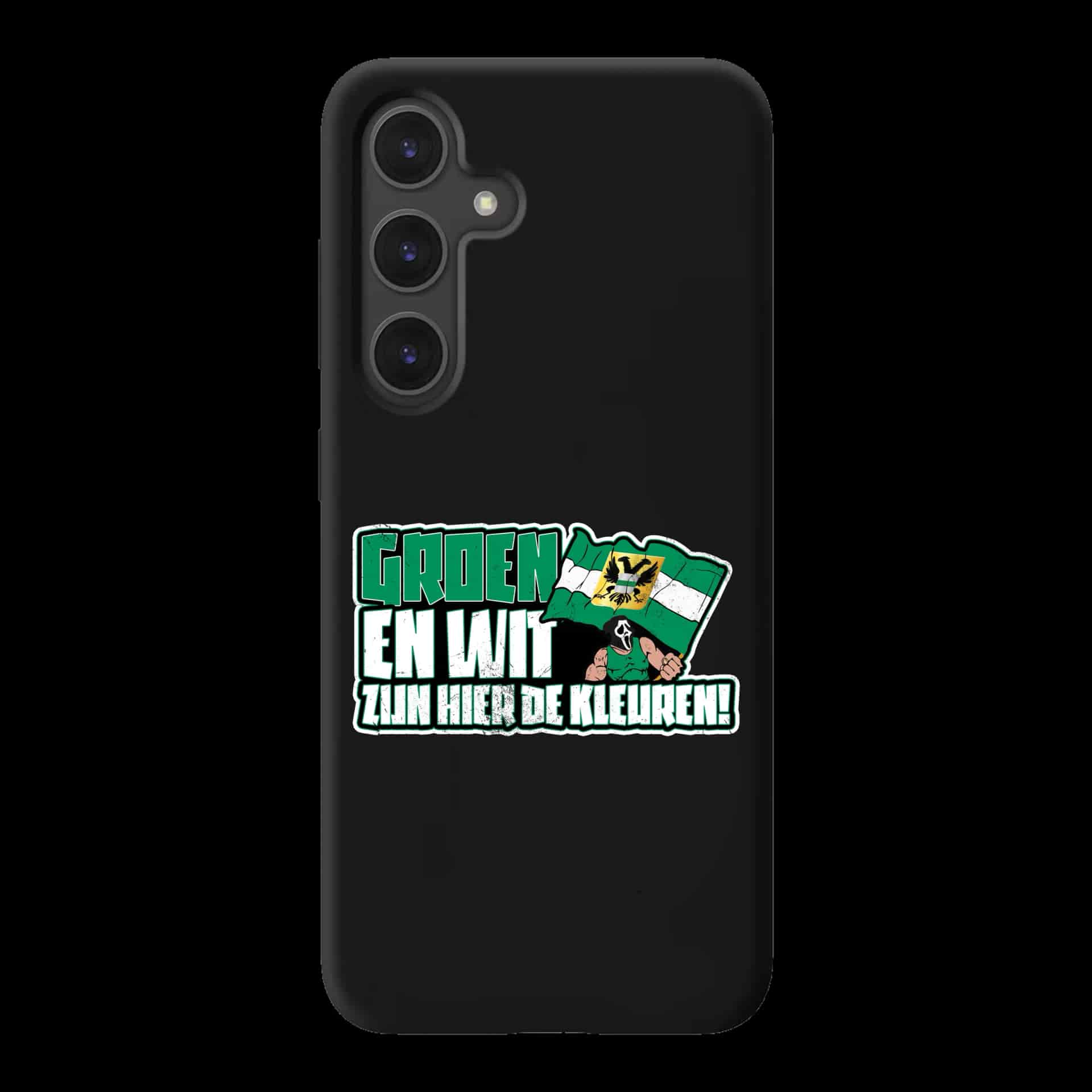 Groen en wit zijn hier de kleuren Samsung Hoes