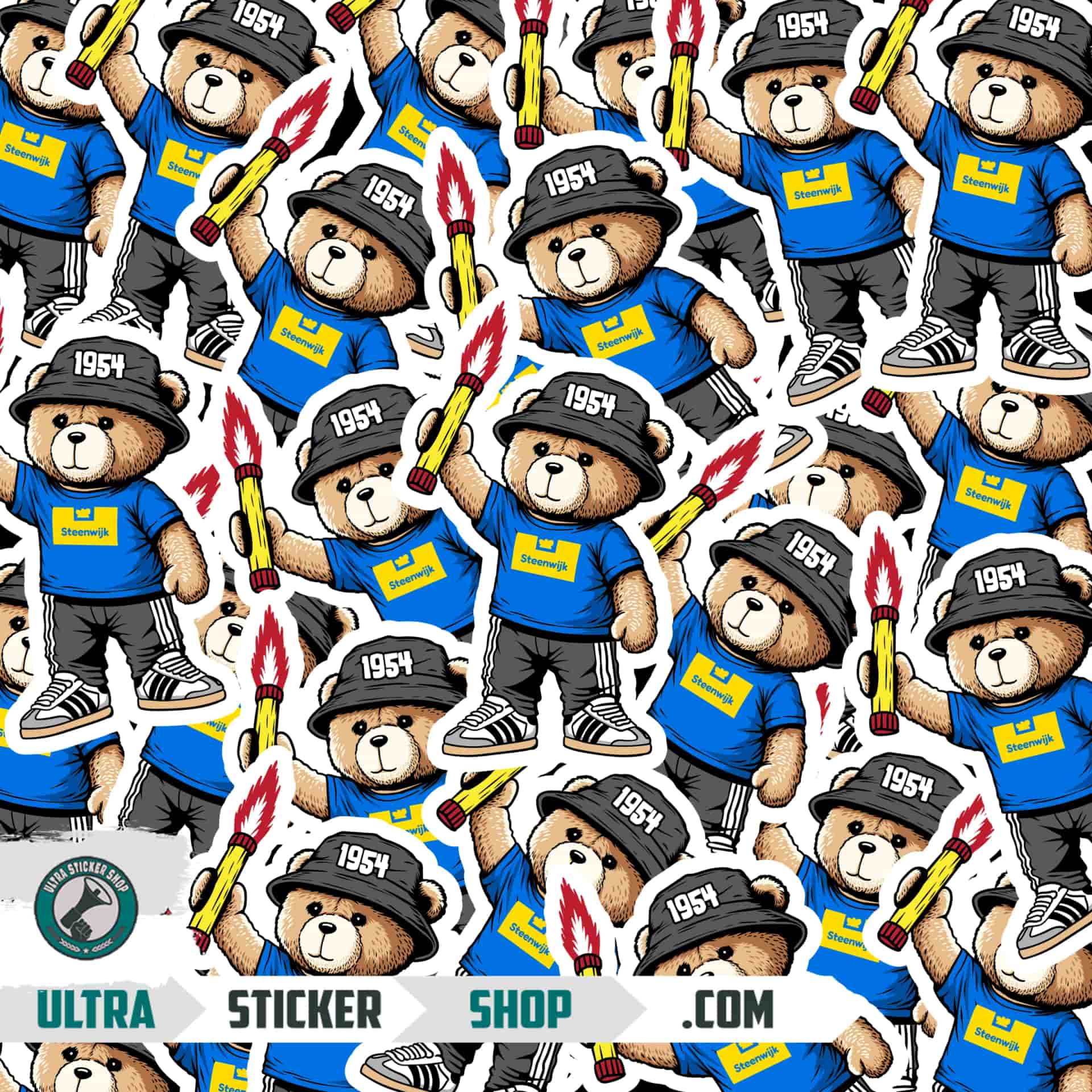 Steenwijk 1954 bear Stickers