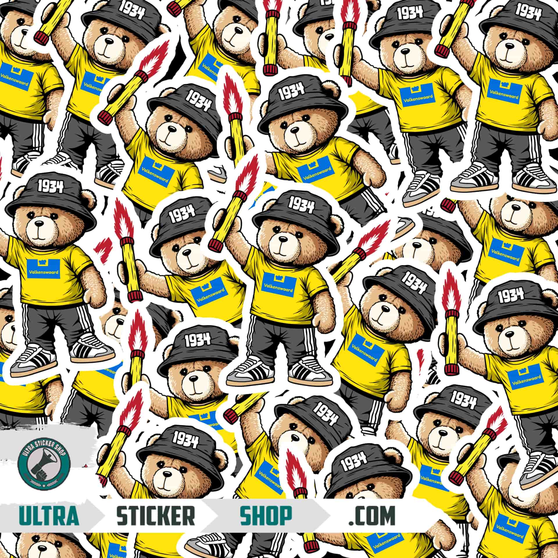 Valkenswaard 1934 bear Stickers
