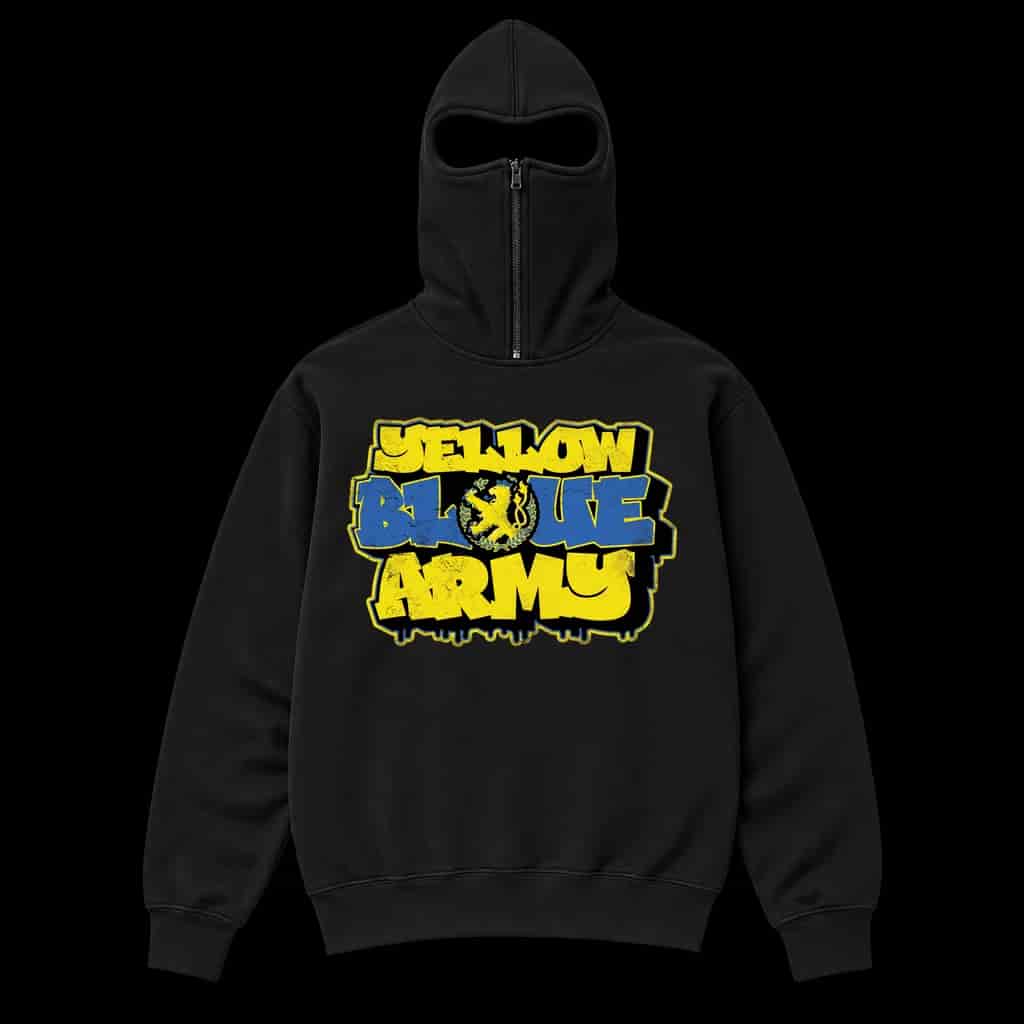 Yellow Blue Army Ninja Hoodie