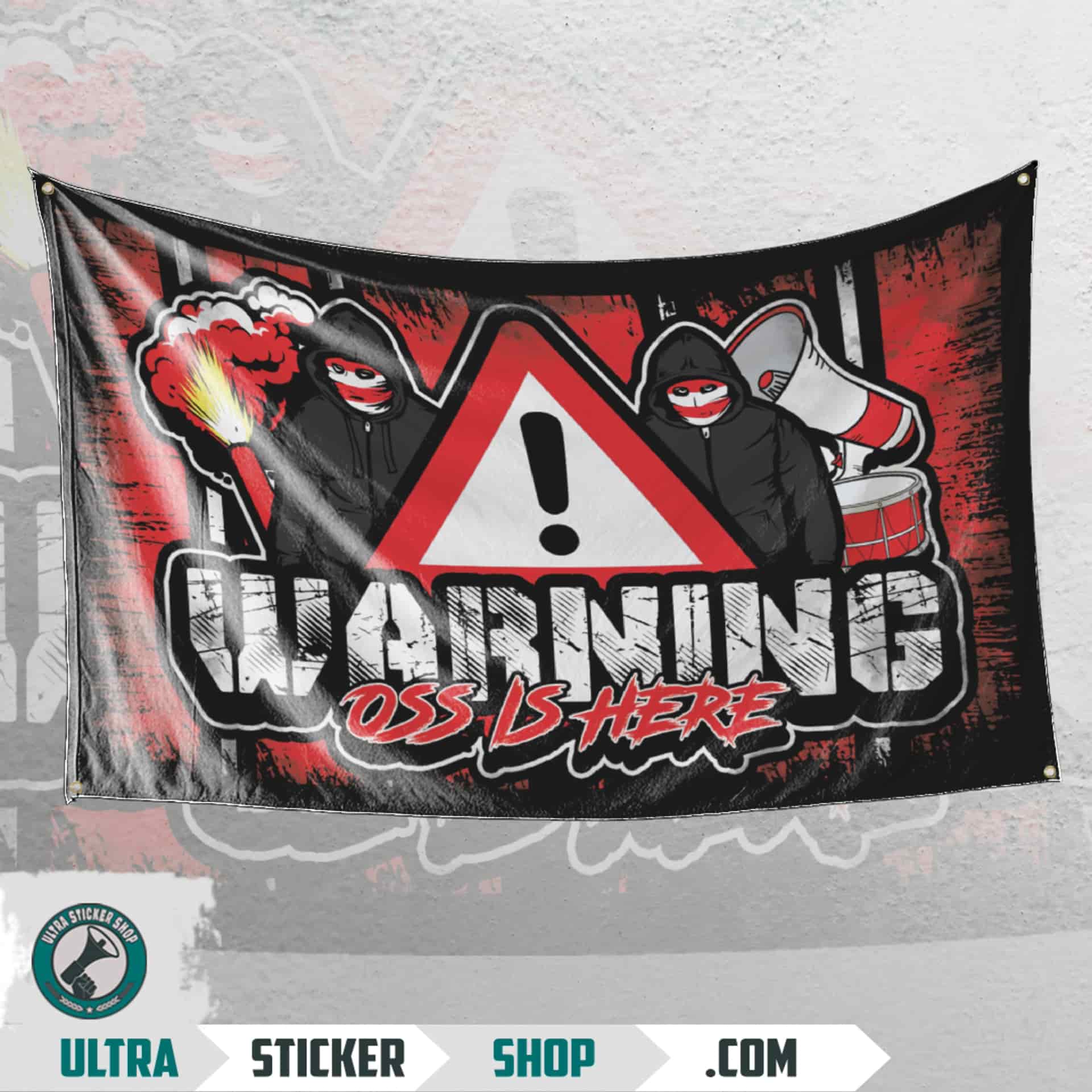 Warning Oss is here Vlag
